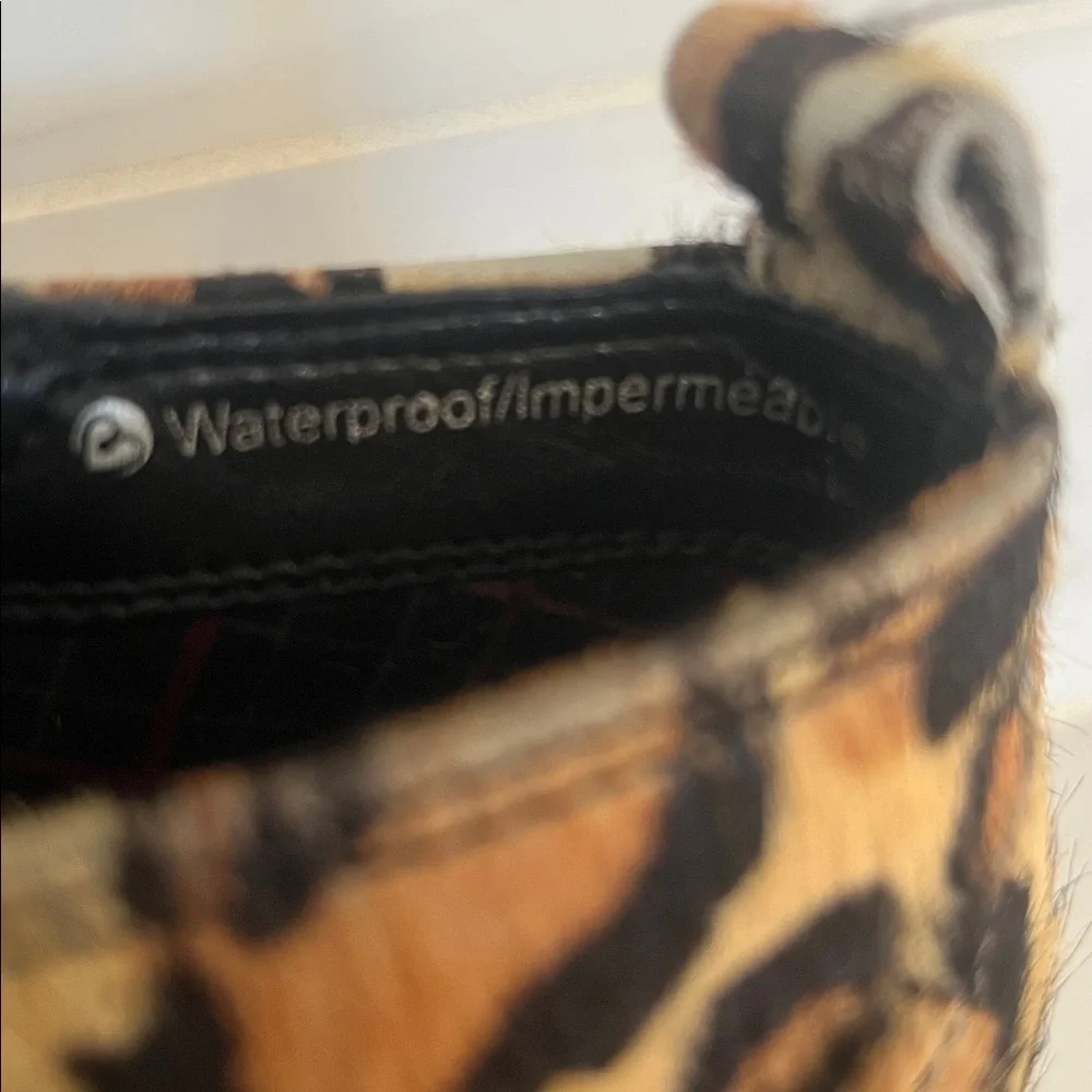 BLONDO Boots TAMI Almond Toe Fur Leopard Waterproof Ankle